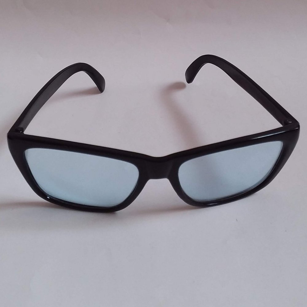 Black Sunglasses with Light Blue Lenses